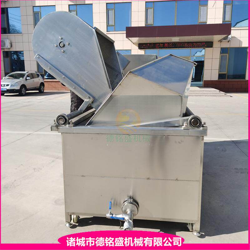 猪肠鸭肠油炸设备 自动出料炸江米条锅 麻辣鸭翅虎皮凤爪油炸机