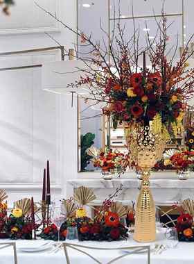 家欧式居花摆件轻奢创IYI意电视柜艺花瓶书房样器板间婚庆路引花