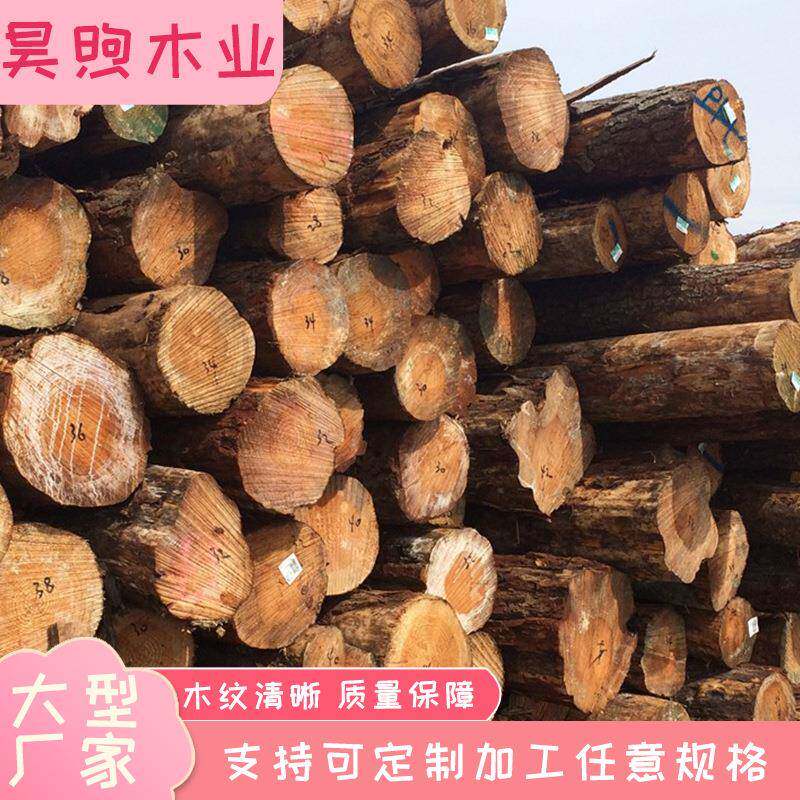 古建筑原木杉木树桩带皮圆木松木桩防腐木头桩方木条实木原木大板