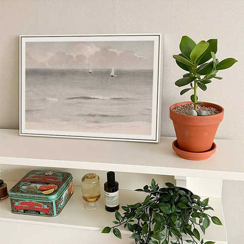 近海 北欧风海景装饰画原木风玄关柜摆画现代简约抽象风景挂画