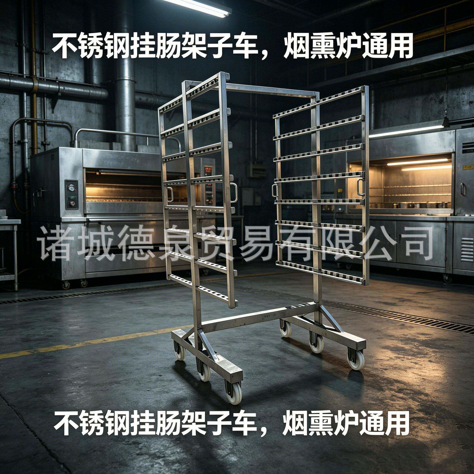 烟熏炉用不锈钢耐温挂肠架子车多层移动晾晒车标准款304蒸煮架