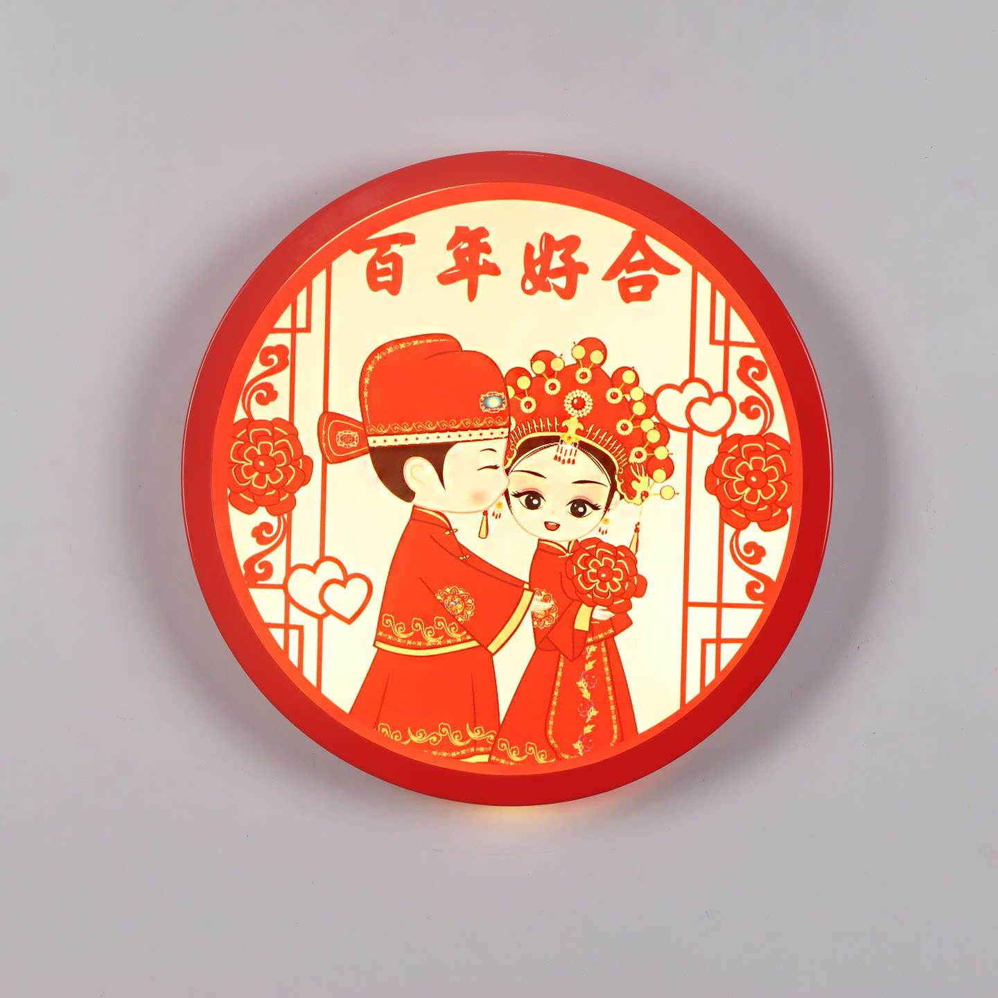 婚房布置卧室床头客厅沙发背景墙楼梯装饰结婚创意智能语音壁画灯