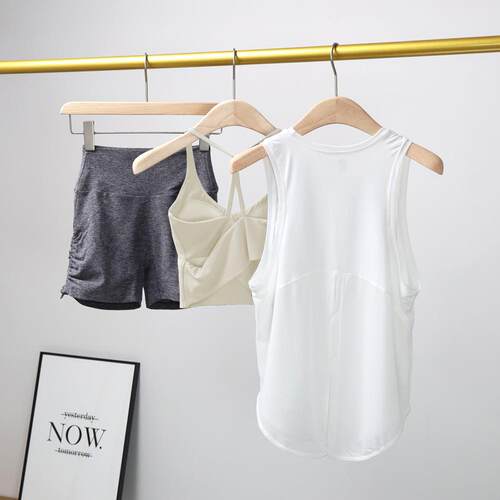 Yoga suit, women's fitness suit, running sports vest, top,