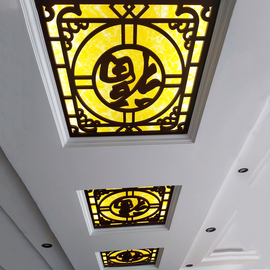新中式高密度pvc镂空雕花板进门玄关吊顶通花板过道隔断屏风