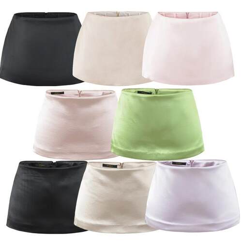 Curved and slender ultra short skirt for women, half skirt