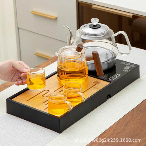 茶盘全自动玻璃上水烧水壶套装一体小型茶海功夫茶具干泡台电茶炉