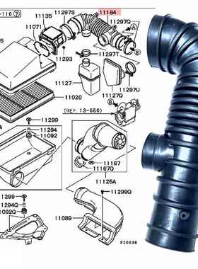 MR968839 MN135900 ,R404740 1505A118 帕杰罗V73W V63W 进气软管