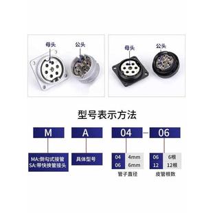 041 气气Q动多空股气管路连接器航插头多管对接快速接头6
