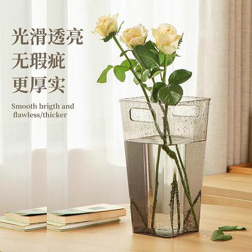 亚克力花店花大口径花瓶透明深水
