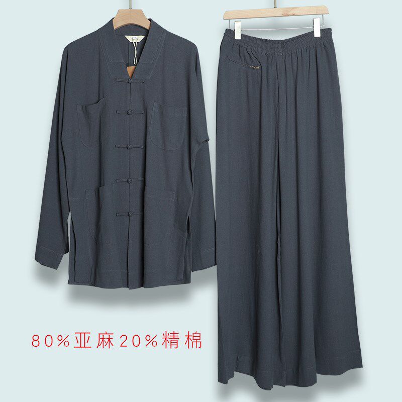 宗觉春秋僧服长褂亚麻罗汉褂短褂小褂长衫和尚服男比丘尼罗汉衫女