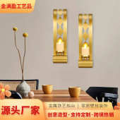 烛台装 铁摆件艺氛围器皿墙面烛台餐厅复古 饰酒店简约蜡烛壁挂美式