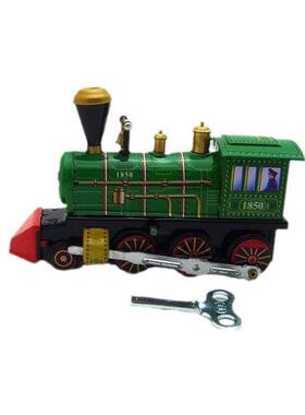 M品S432题蒸礼汽机火车头创意发条主摆件摄影道铁皮工MS432艺品