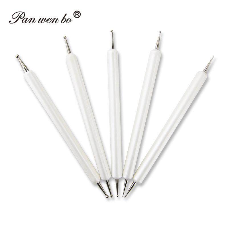 diy学生跨境新品5支奶白色压痕笔亚克力不锈钢软陶泥工具美甲套装