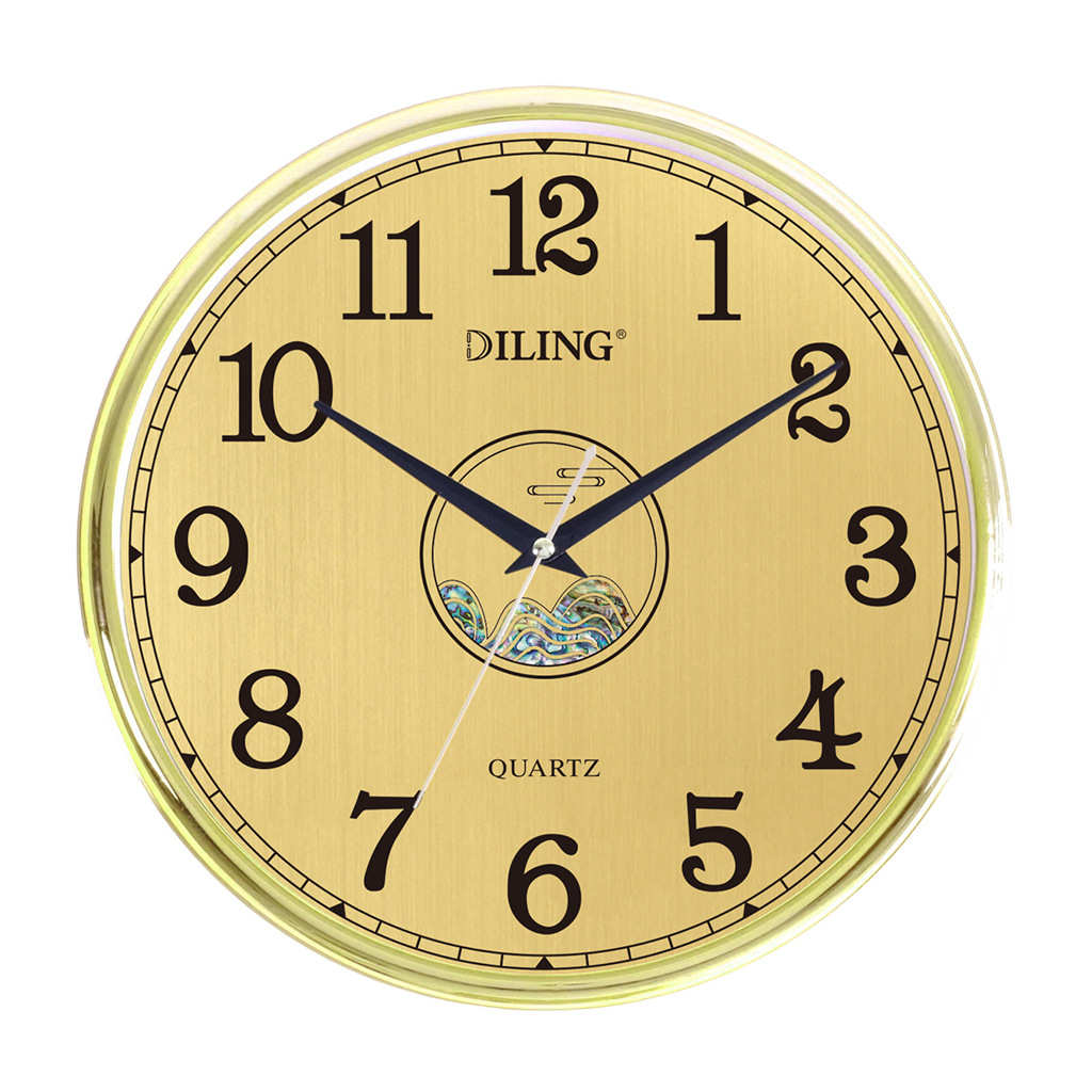 金色圆形家用钟表挂钟客厅现代简约挂墙创意时尚时钟石英钟挂表