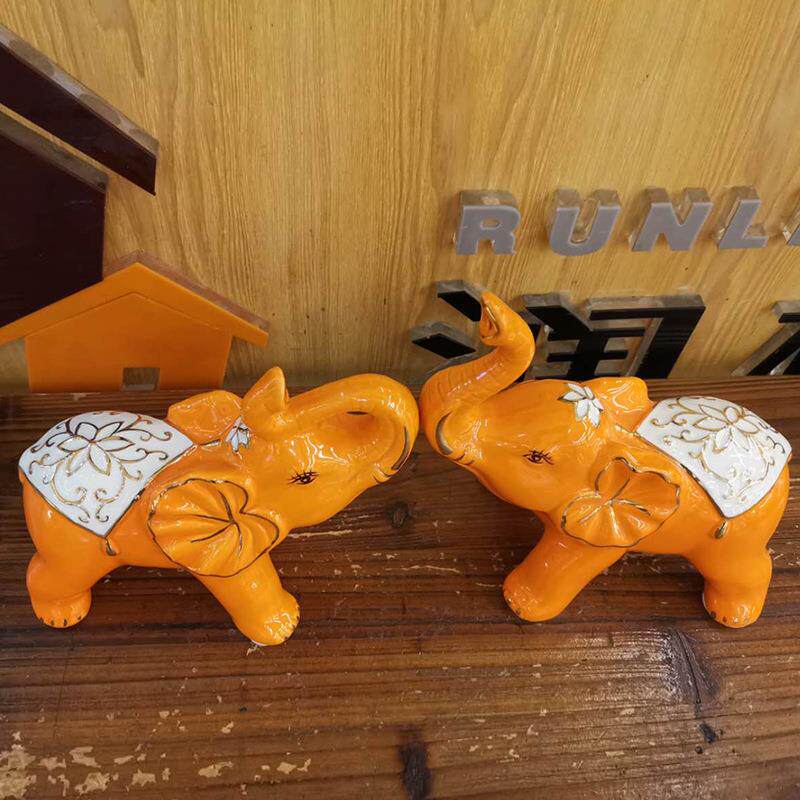 陶瓷大象摆件 招财风水象 玄关装饰品 万象更新 家居工艺品