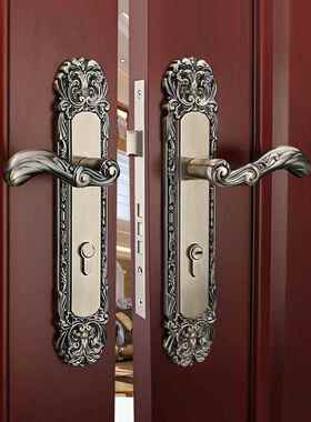 欧式室内门锁客锁厅KL-DMS00大静豪音房门锁对开门双开门锁华门木