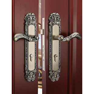 欧式室内门锁客锁厅KL-DMS00大静豪音房门锁对开门双开门锁华门木