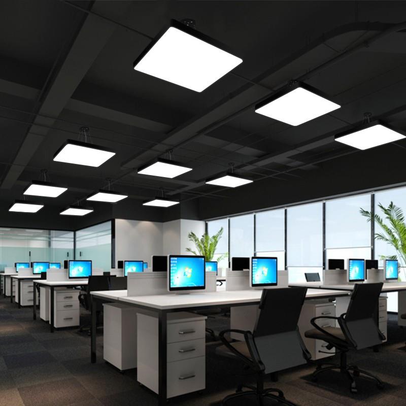 现代简约led正方形吊灯超亮办公室商场店铺走廊过道商用照明灯具