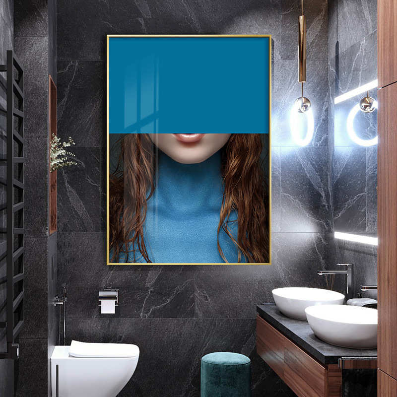 浴室酒店装饰画摄影室美容院壁画服装店挂画人物创意洗手间晶瓷画图片