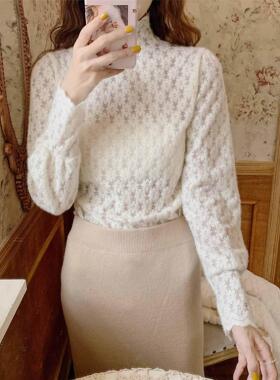 Very fairy fungus lace lace shirt for women, long sleeved