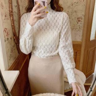 Very fairy fungus lace lace shirt for women, long sleeved