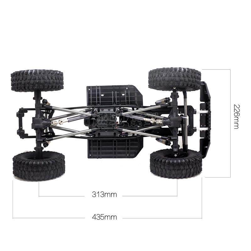 1/10模型攀爬车 275轴距 313轴距 SCX10二代 90046车架底盘带马达