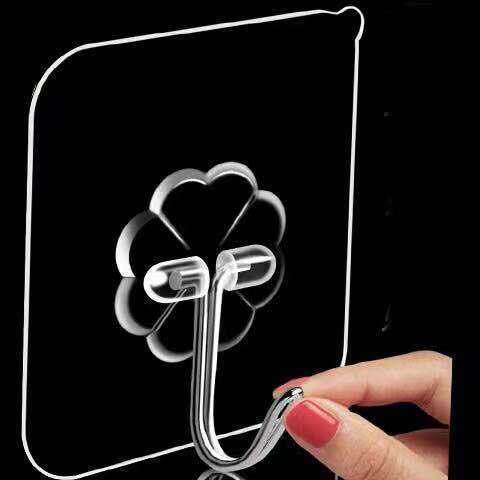 Strong Adhesive Wall Hooks, Transparent and Traceless, Suita