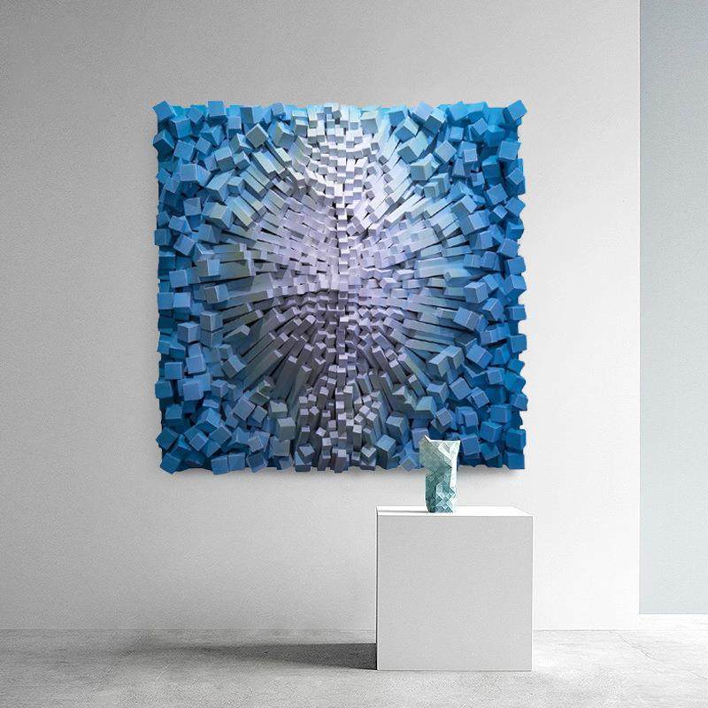 现代简约高档手工立体实物画木头艺术装置画样板间客厅玄关装饰画