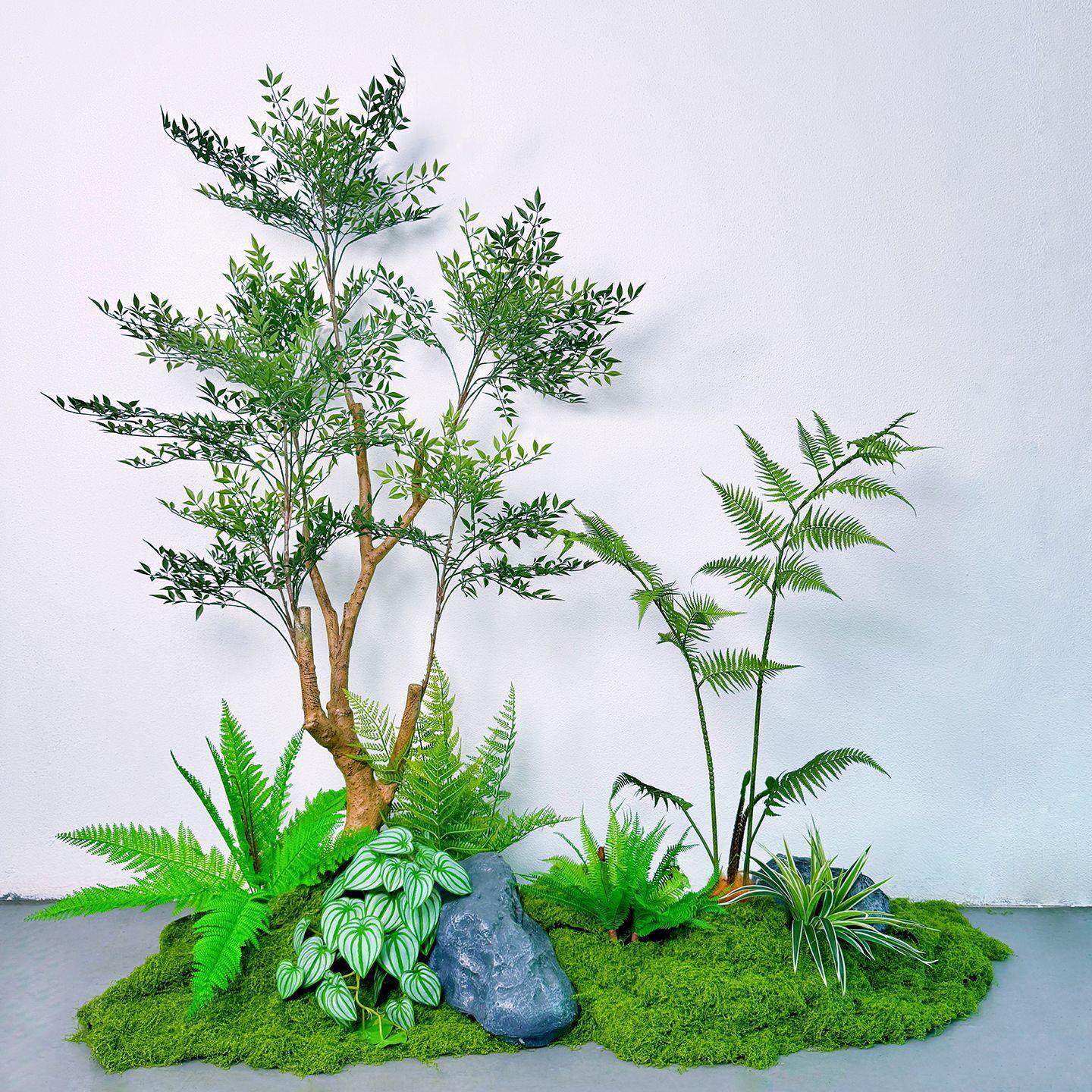 仿真蓝花楹假绿植造景组合一整套室内假树仿生植物沙发旁边装饰树