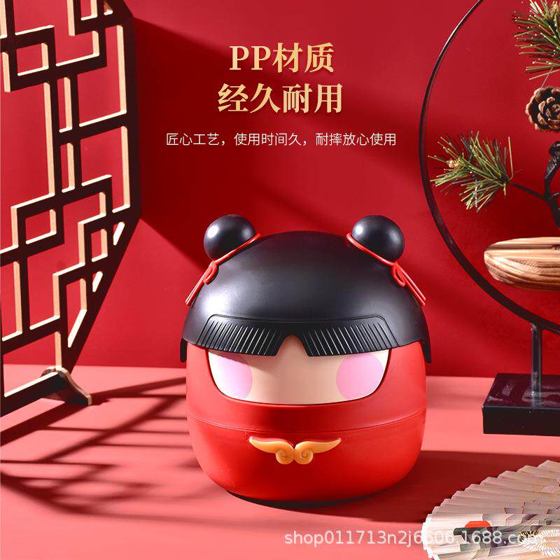 桌面垃圾桶可爱小号迷你收纳桶哪吒造型废纸桶宿舍卡通杂物收纳盒