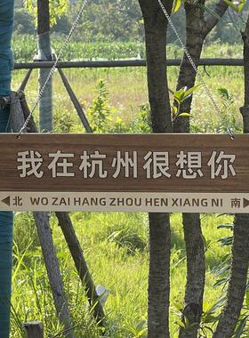 木质网红路牌门牌定制想你的风我在很想你道路指示牌花园庭院挂牌