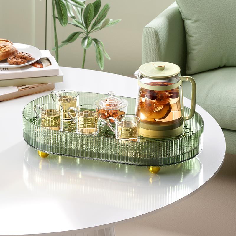 茶盘托盘家用轻奢双层沥水托盘客厅茶几茶杯水杯滤水盘水果摆放盘
