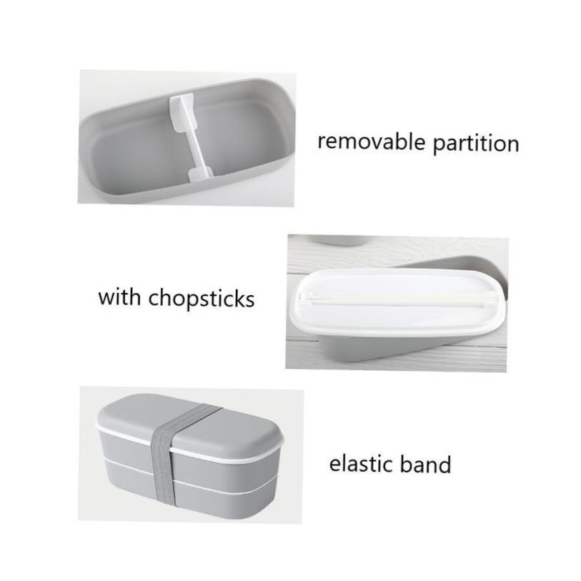 2Layer Lunch Box For Kids Portable Outdoor Plastic Bento Box