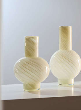 黄色葫芦条纹best花样板间摆件花瓶水培装家居器装饰玻璃 软west