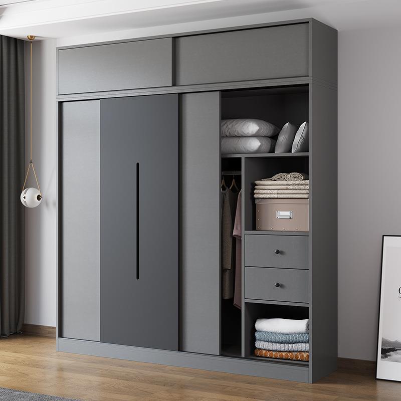 双开一体式出租屋储物门柜柜卧室简易实木小型现代简耐NYD约衣灰