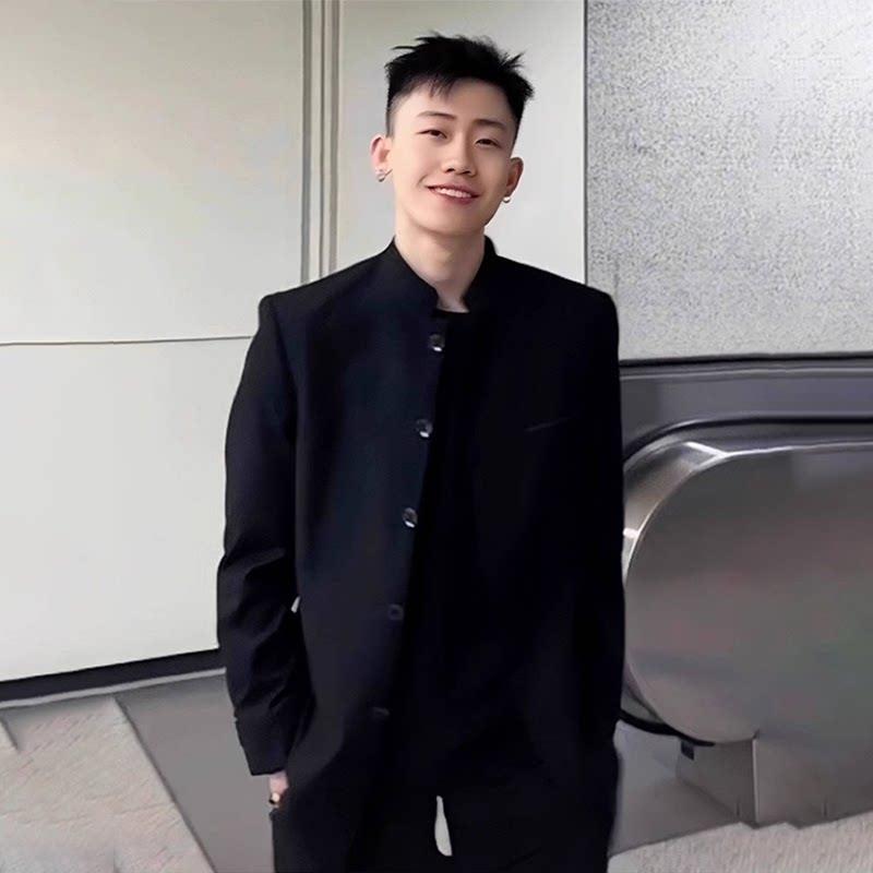 高端中山装成人礼男生礼服新中式国风立领西装高级感痞帅西服套装