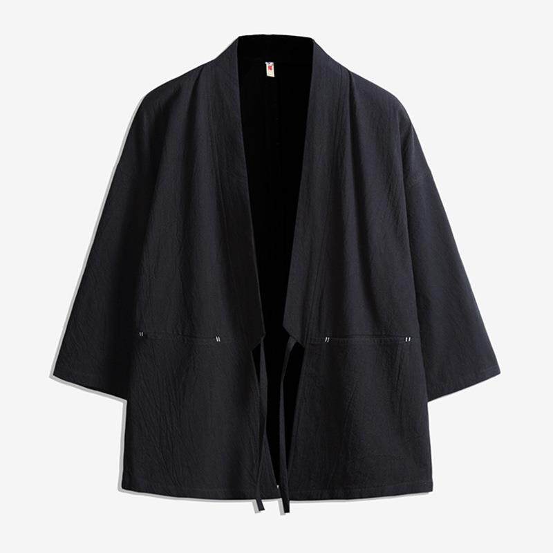 男装日系原宿风开衫汉服薄款青年宽松外套风衣