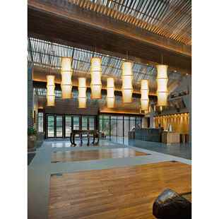 觅竹苑中式竹编大吊灯大厅酒店大堂复式楼茶楼民宿楼梯间工程灯具