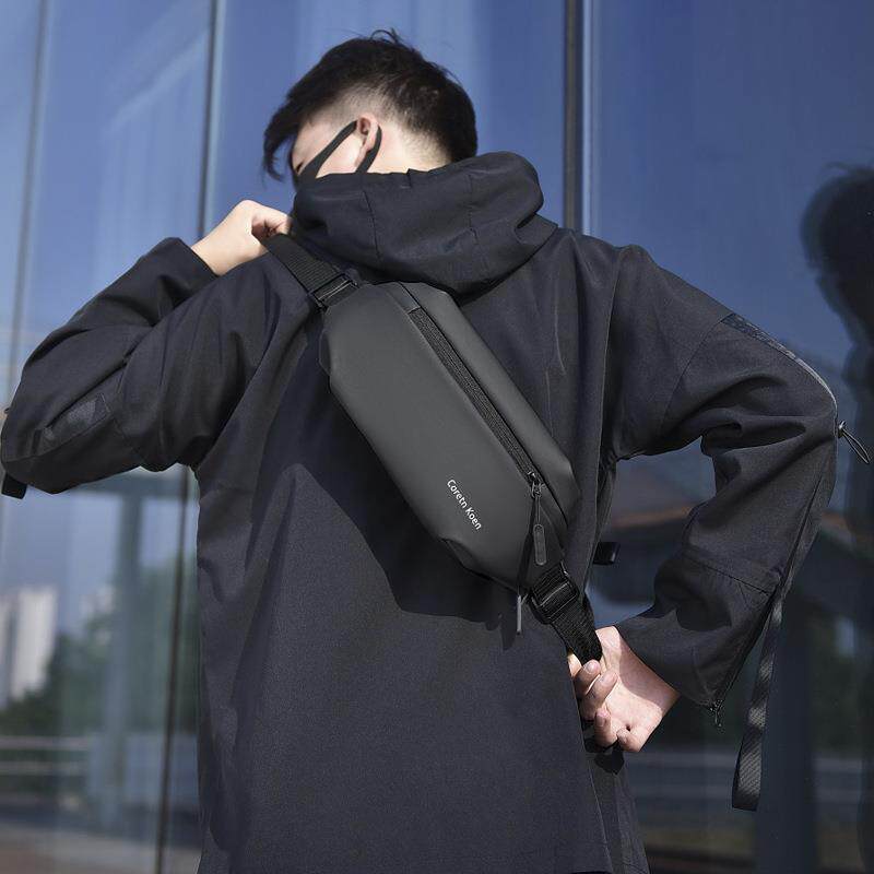 新款男士小腰包机能胸包简约时尚单肩包运动多功能可扩容斜挎男包