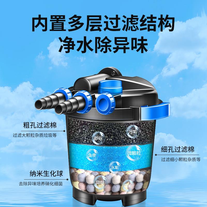 松宝鱼池水循环系统鱼池过滤器装置水池净化过滤桶户外鱼缸过滤器