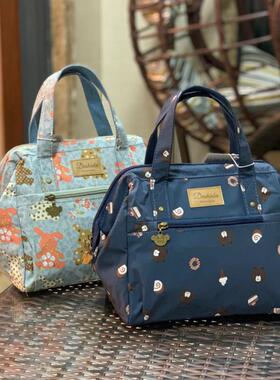 帆布饭盒手提袋手拎便当袋防水吃饭围兜带饭包时尚上班族妈妈手提