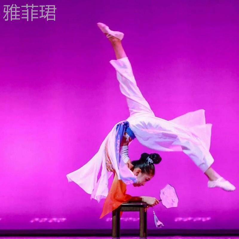 高档儿童蔻梢头古典舞舞服蹈演出少儿扇子伞舞飘逸女童中豆国舞表