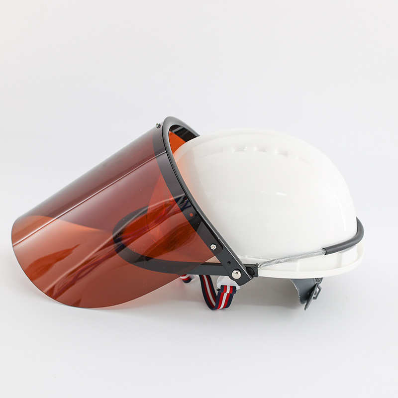 2072电焊有机玻璃茶色面屏防护切割打磨透明防飞溅头戴式防护面罩