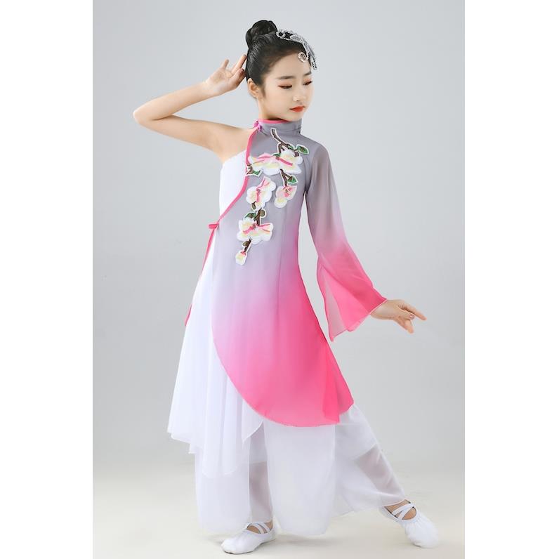 正品新款古典舞蹈表演服出装女成人扇子舞少儿童民秧族伞歌飘逸中