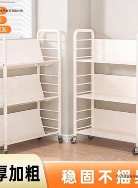 书家简约现移代铁艺理收纳架pxx63643推车带轮可动儿童绘本整架免