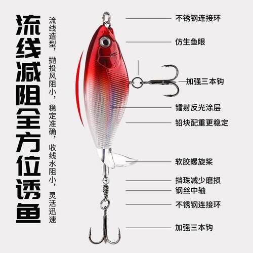 1Lua bait surface tractor Plastic hard bait long cast floati