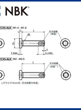 NBK SNZCXS-ALK 梅花槽精密仪器用盘头小螺钉 带尼龙熔敷精密螺丝