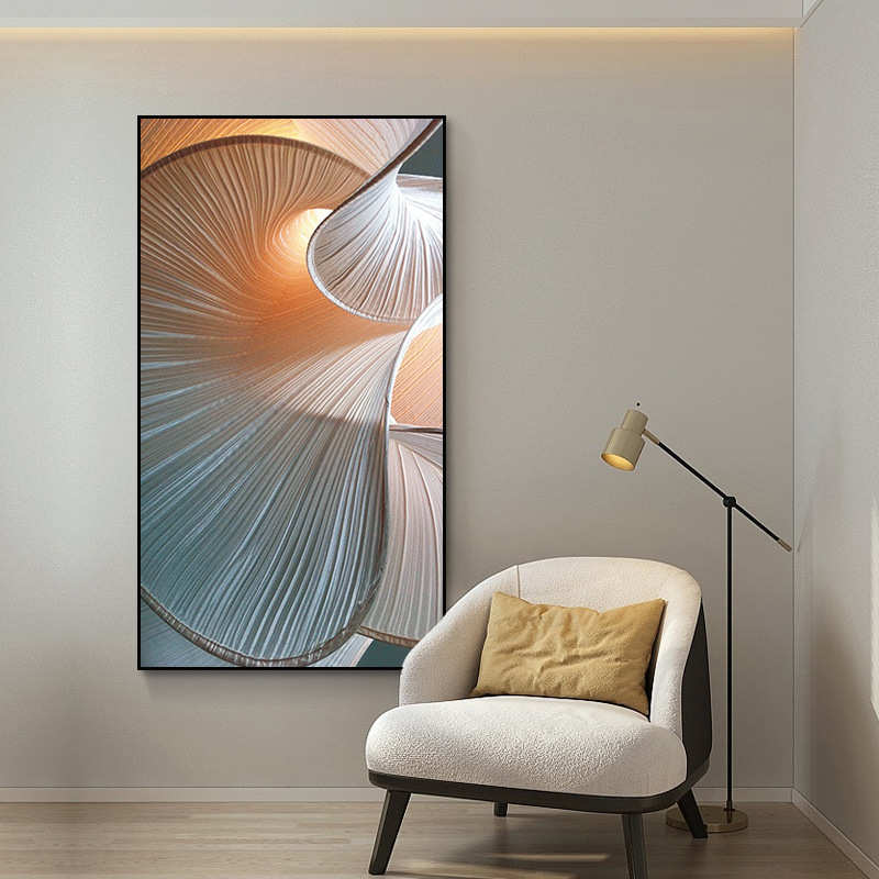 艺术版晶瓷画现代抽象装饰画竖简约挂画玄关壁画卧室客厅餐厅画