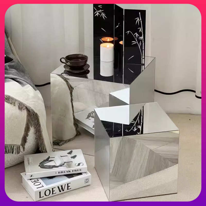 工厂现货镜面亚克力方形展示台中岛台橱窗底座摆件装饰架摄影道具