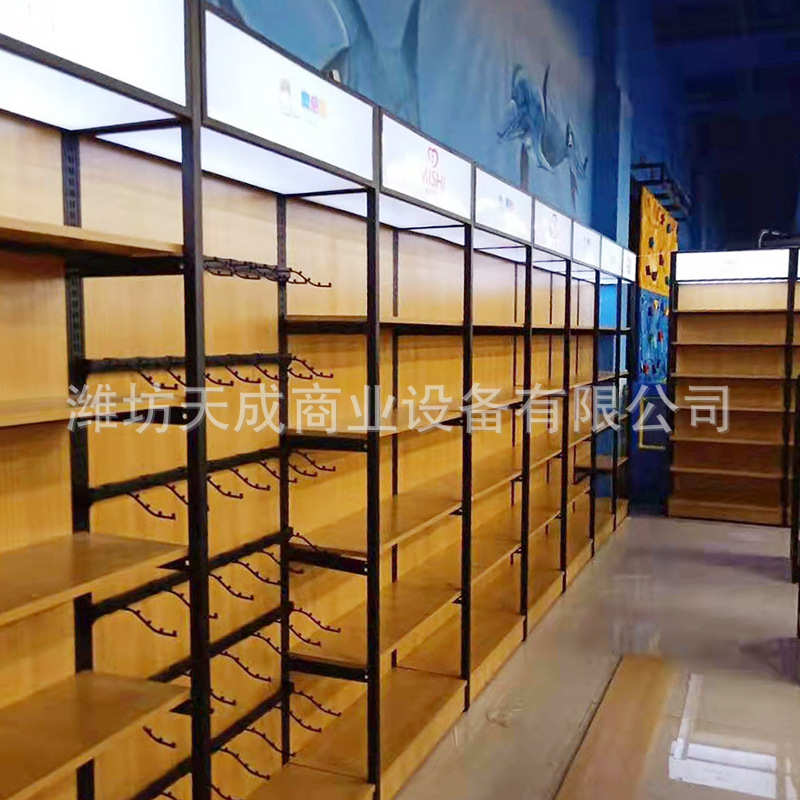 宠物店货架批发办公用品木质展示架 孕婴店货架批发加厚钢木货架